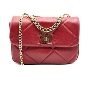 Badgley Mischka Red Quilted Crossbody Bag